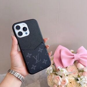 S.L. Fashions Elegant Black Phone Case with Card Slot